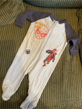 Marvel Spider-Man Grey & Navy Footed One-Piece